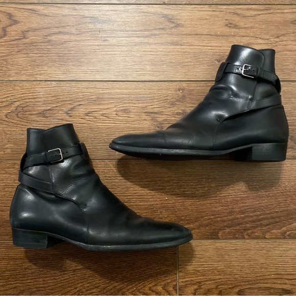YSL Wyatt black leather boots - Picture 1 of 7
